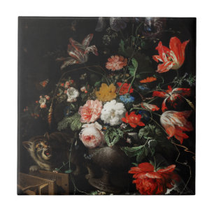 The Overturned Bouquet by Abraham Mignon  Ceramic Tile