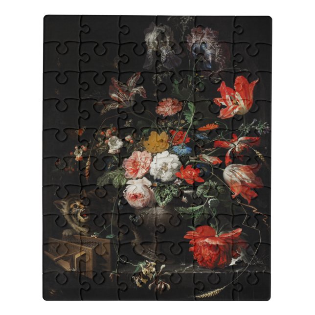 The Overturned Bouquet by Abraham Mignon Jigsaw Puzzle (Puzzle Vertical)