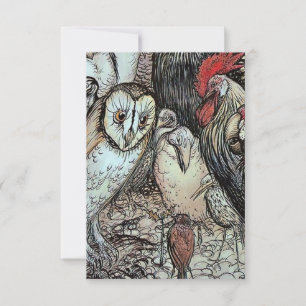 “The Owl and the Birds” by Arthur Rackham RSVP Card