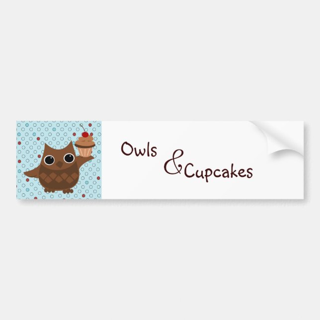 The Owl and the Cupcake Bumper Sticker (Front)
