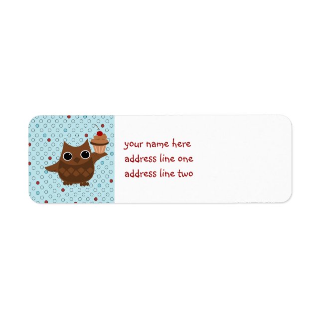 The Owl and the Cupcake Label (Front)