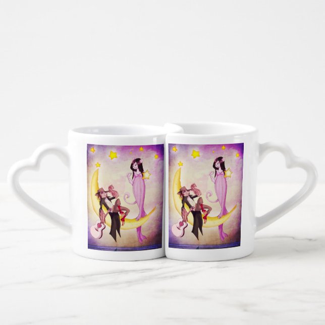 The Owl and the Pussy-cat Heart Mugs (Front Nesting)