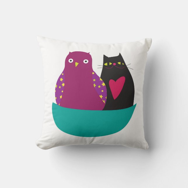 The Owl and the Pussycat - Cushion/Pillow Throw Pillow (Front)