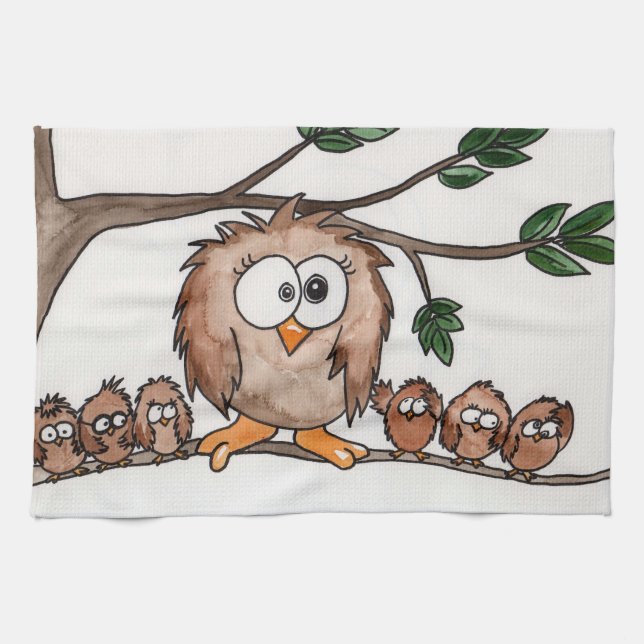 The Owl Family Towel (Horizontal)