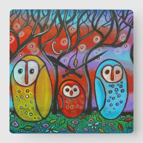 The Owl Family Wall Clock