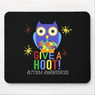 The Owl Give A Hoot Autism Awareness For Kid Women Mouse Pad