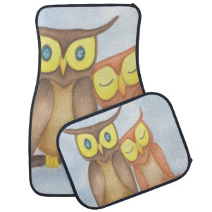 Owl Illustration Car Floor Mats Zazzle