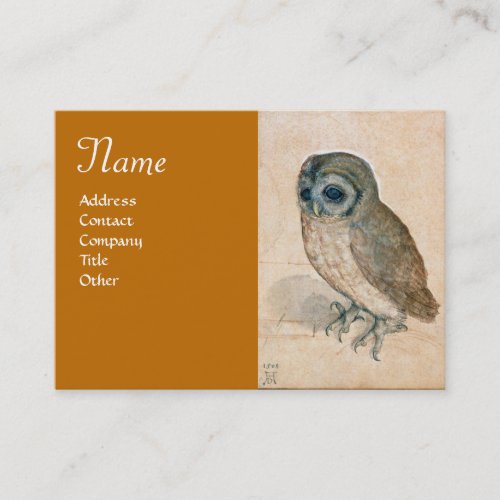 THE OWL Monogram antique yellow Business Card