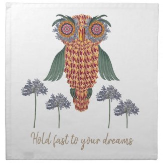 The Owl of wisdom and flowers Napkin