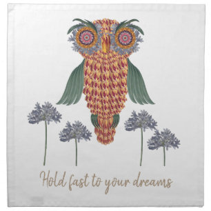 The Owl of wisdom and flowers Napkin