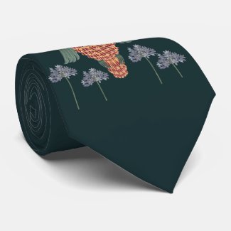 The Owl of wisdom and flowers Neck Tie