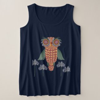 The Owl of wisdom and flowers Plus Size Tank Top