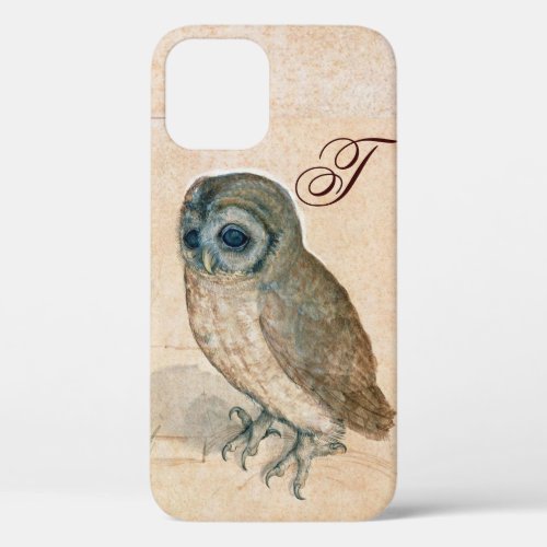 THE OWL  PIink Sepia Monogram iPhone 12 Case