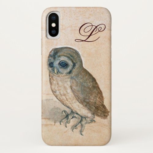 THE OWL  PIink Sepia Monogram iPhone X Case