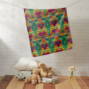The Owl Retro Art Nouveau Pattern by Voysey Baby Blanket
