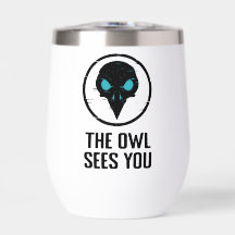The Owl Sees You - Glitch Eye Horror Shirt - White