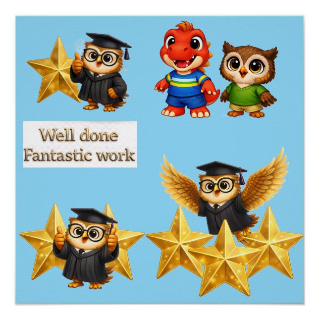 The owl star series collection well done achieveme poster (Front)