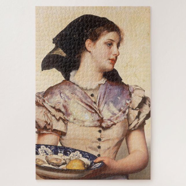 The Oyster Girl (by Karl Gussow) Jigsaw Puzzle (Vertical)