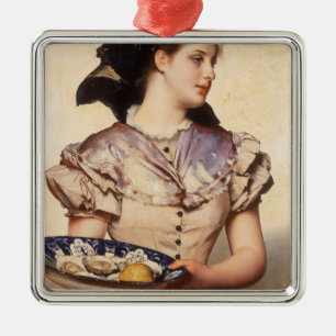 The Oyster Girl (by Karl Gussow) Metal Ornament