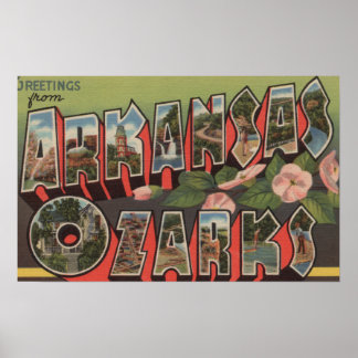 The Ozarks, Arkansas - Large Letter Scenes Poster