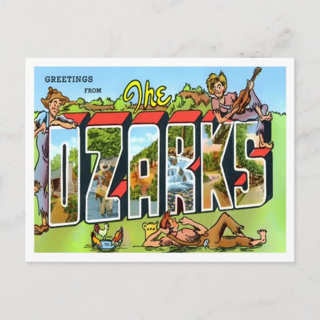 The Ozarks Vintage Big Letters Postcard (Front)