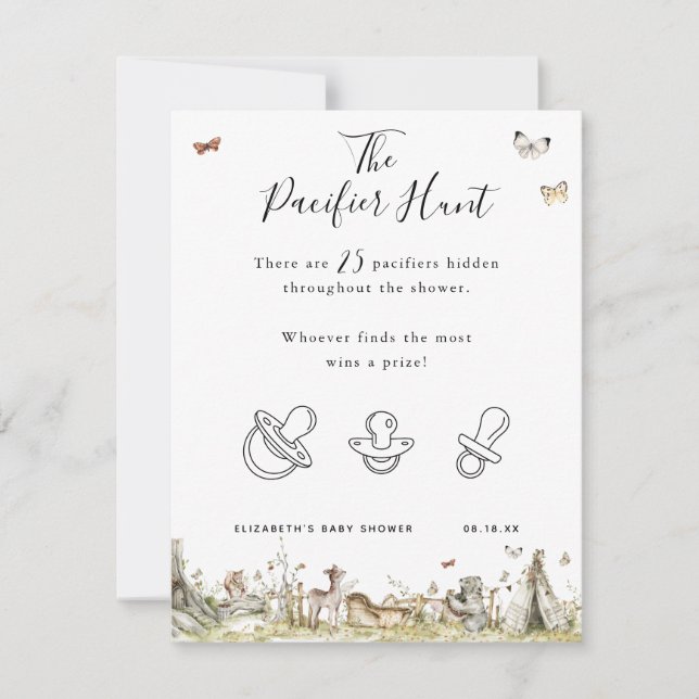 The Pacifier Hunt | Baby Shower Game (Front)