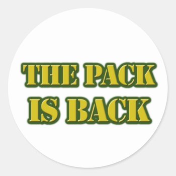The Pack Is Back Classic Round Sticker by trish1968 at Zazzle
