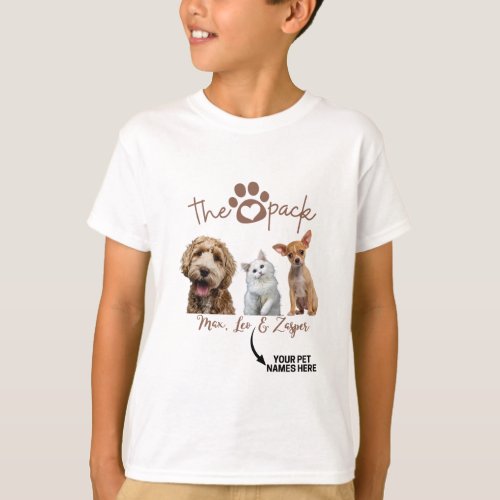 The Pack with Your Pets Pictures on the T_Shirt