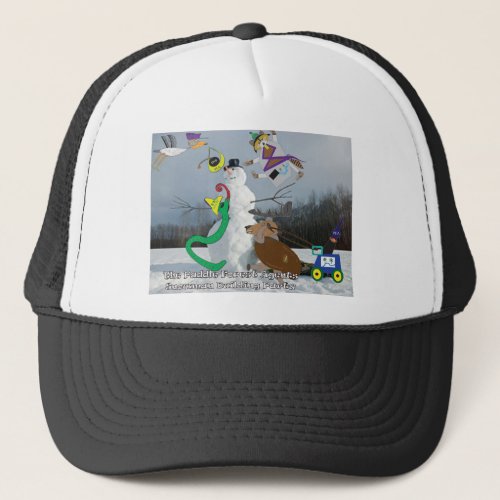 The paddle forest agents snowman building party trucker hat