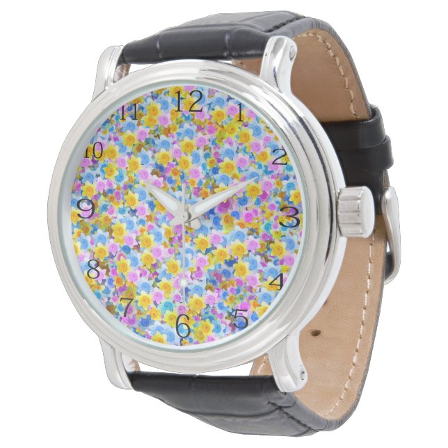 The Painted Garden: Multi-Colored Daffodils Watch (Angled)