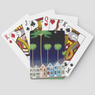 The Painted Ladies at Night   San Francisco Poker Cards