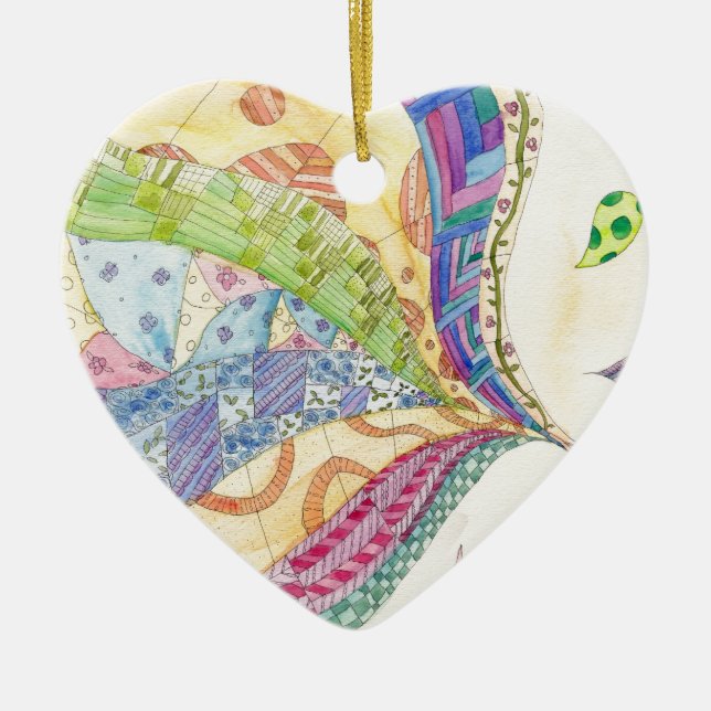 The Painted Quilt Ceramic Ornament (Front)