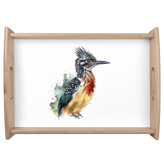 The Painted Runner, Watercolor Roadrunner Serving Tray (Front)