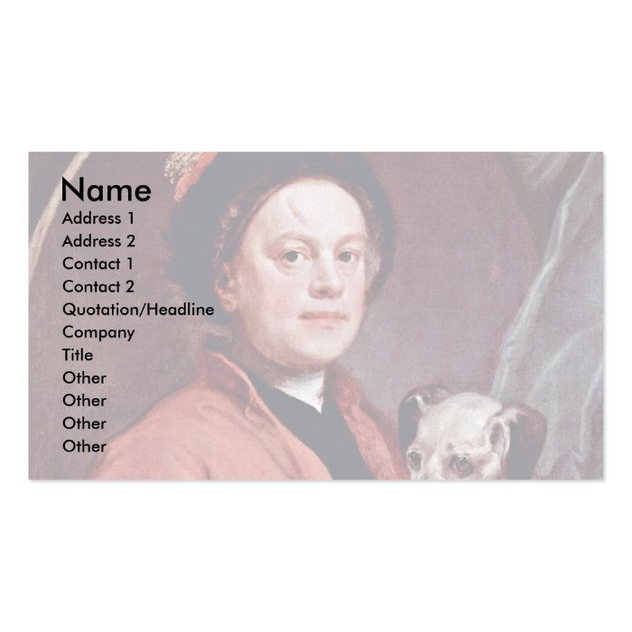 The Painter And His Pug Self Portrait By Hogarth, Business Card Templates