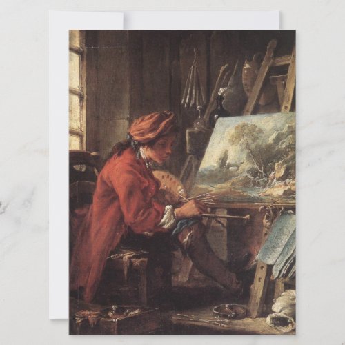 The Painter in His Studio by Franois Boucher Card