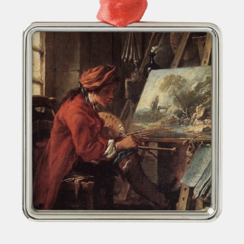 The Painter in His Studio by Franois Boucher Metal Ornament