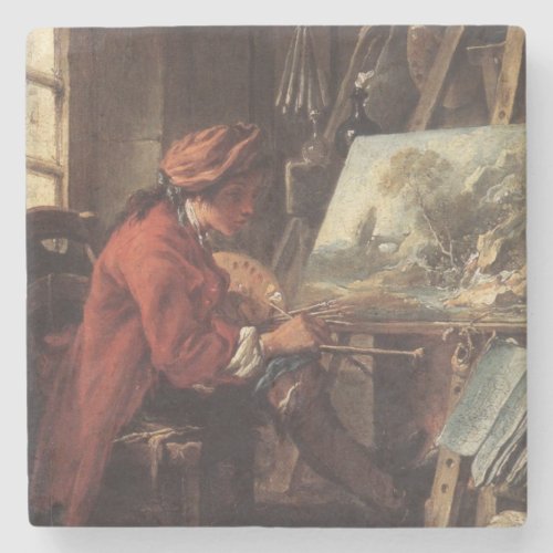 The Painter in His Studio by Franois Boucher Stone Coaster