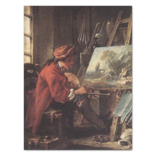 The Painter in His Studio by Franois Boucher Tissue Paper