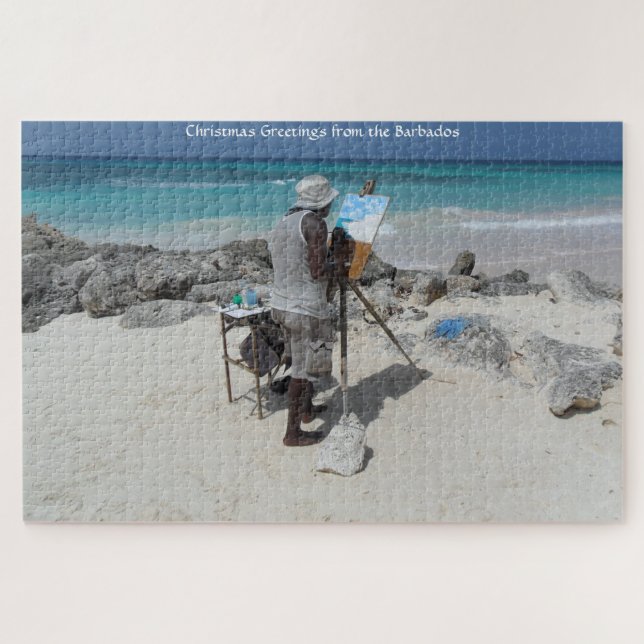 The Painter on the Beach Barbados. Jigsaw Puzzle (Horizontal)