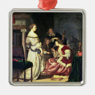 The Painter with his Family, 1675 (oil on panel) Metal Ornament