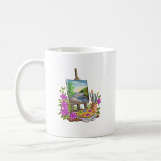 The painter's easel coffee mug