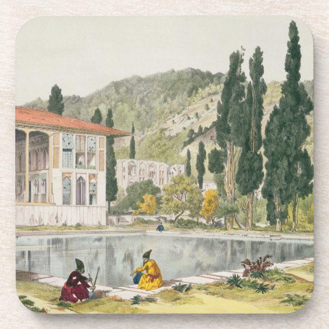The Palace and Gardens of Ashref, Persia, plate 80 Beverage Coaster (Front)
