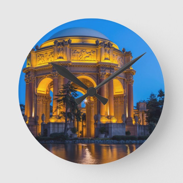 The Palace Of Fine Arts At Dawn Round Clock (Front)
