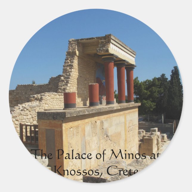 The Palace of Minos at Knossos, Crete,  GREECE Classic Round Sticker (Front)