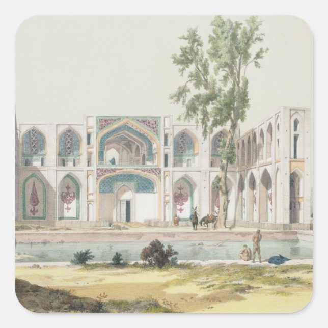 The Palace of Tchar-Bag at Isfahan, Persia, plate Square Sticker (Front)