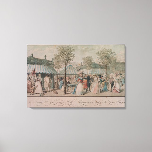 The Palais Royal Garden Walk, 1787 Canvas Print (Front)