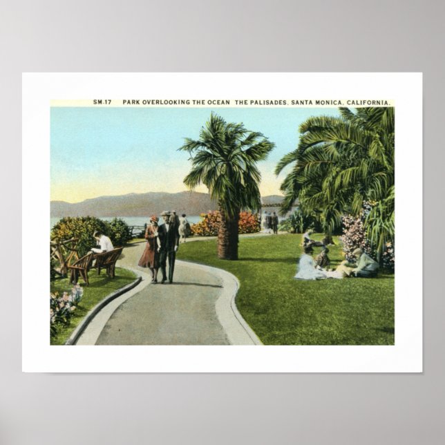 The Palisades, Santa Monica Vintage Poster (Front)