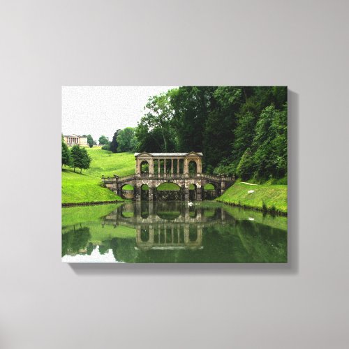 The Palladian Bridge in Prior Park Bath England Canvas Print