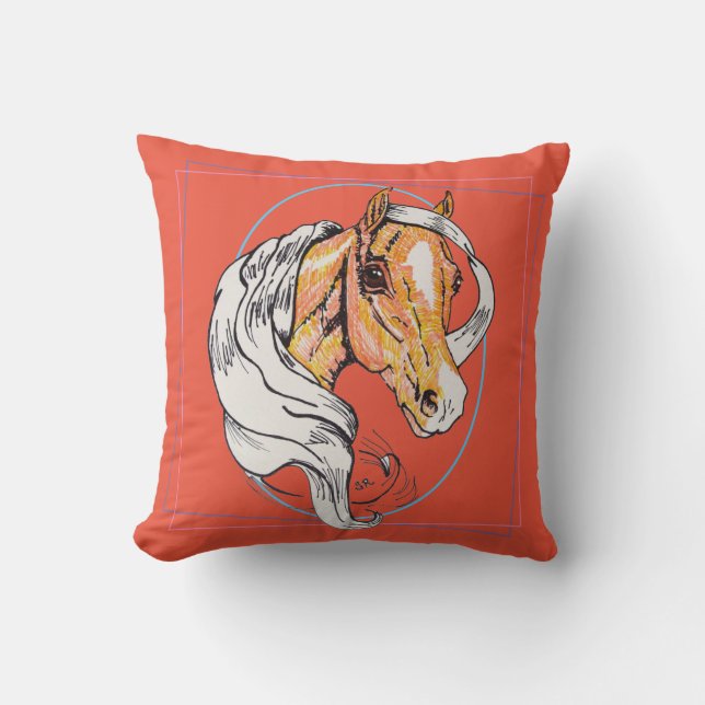 The Palomino (salmon) Throw Pillow (Front)