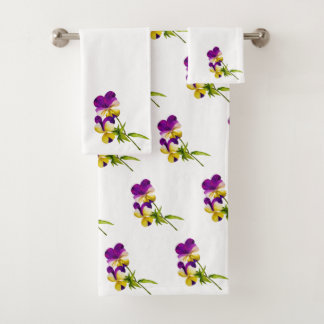 'The Pansy Party' on a Bathroom Towel Set (I)